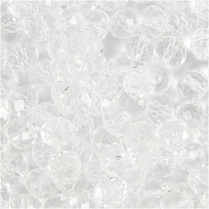 Creativ company glas facet kralen 5x6 mm kristal 100 stuks