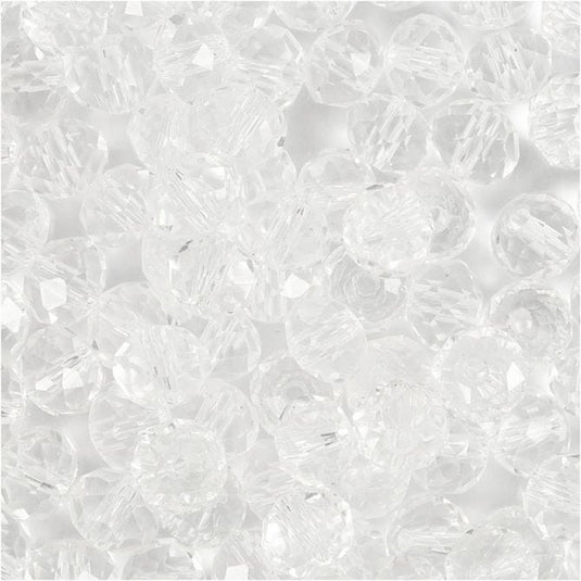 Creativ company glas facet kralen 5x6 mm kristal 100 stuks