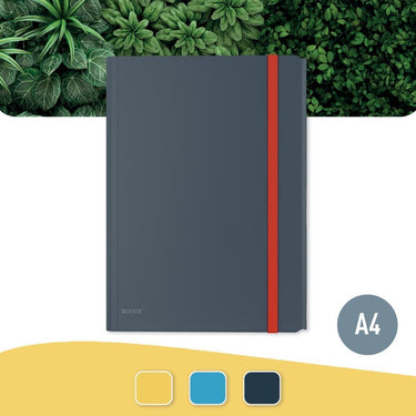 Leitz cosy pp 3-klepsmap - map met vak - mappen voor a4 documenten - ideaal voor thuiskantoor thuiswerken - fluweel grijs