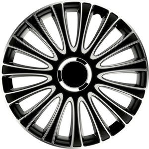 Carpoint wieldoppen le mans pro 13 inch abs zwart zilver set van 4