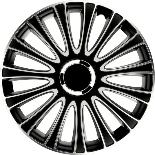 Carpoint wieldoppen le mans pro 13 inch abs zwart zilver set van 4