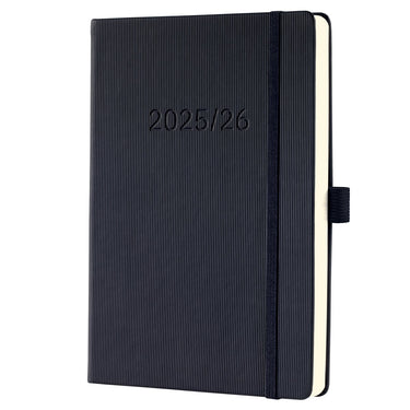 Sigel weekagenda met notitiepagina conceptum - formaat a5 - jaartal 2025 2026 - 18 maanden - zwart - hardcover - si-c2603