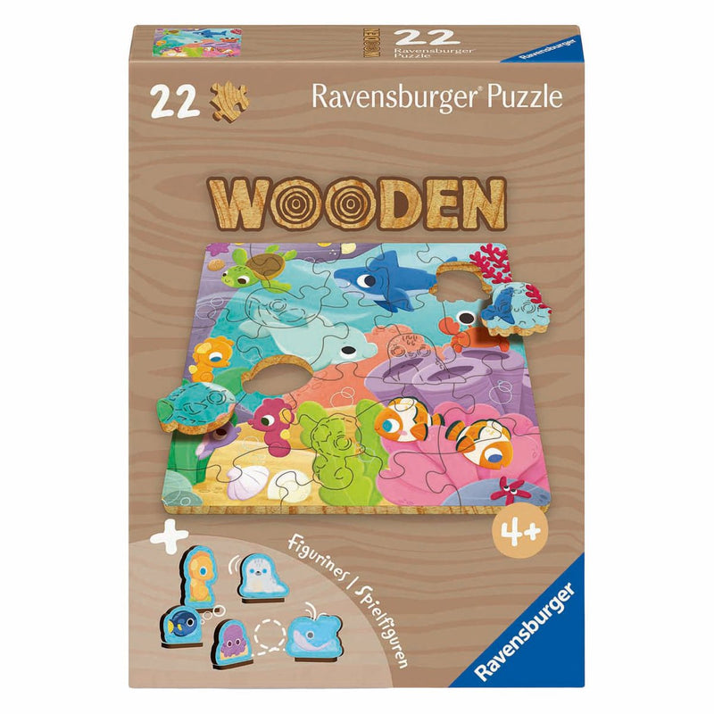Load image into Gallery viewer, Ravensburger houten puzzel onderwaterdieren - educatief speelgoed 22 stukjes.
