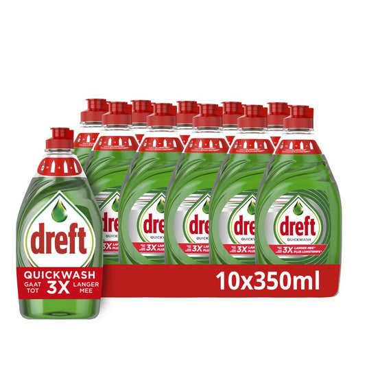 Dreft quickwash vloeibaar afwasmiddel - original - voordeelverpakking 10 x 350 ml