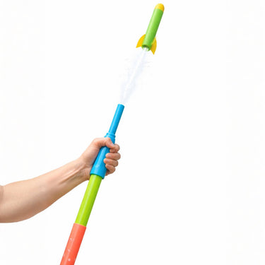 Eddy toys raketlanceer speelgoed set 3 stuks - schuimraketten met lanceerstok - buitenspeelgoed raketten - speelgoed raket set - multicolor - 1 willekeurige kleur