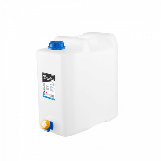 Bradas serie - watertank met kraan - 15l - gecertificeerd materiaal - wit transparant