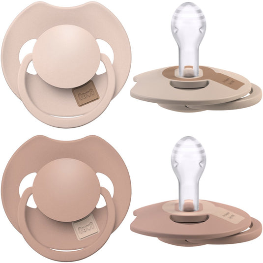 Difrax lovi fopspeen dynamisch - prime - 6 tot 18 maanden - beige bruin - 2 stuks