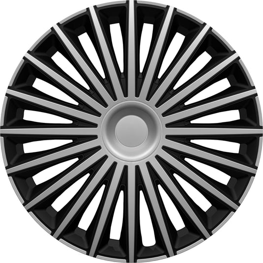 Carpoint wieldoppenset dakota 14 inch zilver zwart 4 stuks