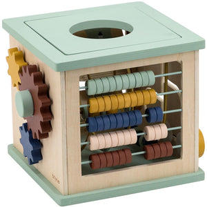 Trixie houten 5-in-1 activiteiten kubus - houten speelgoed - activiteitenkubus vanaf 1 jaar - met telraam en puzzels - stimuleert ontwikkeling