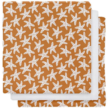 Swim essentials - washandje - oranje - zeesterrenprint