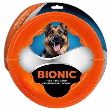 Bionic apporteerspeeltje toss-n-tug turbo 23x22,5x1,5cm oranje