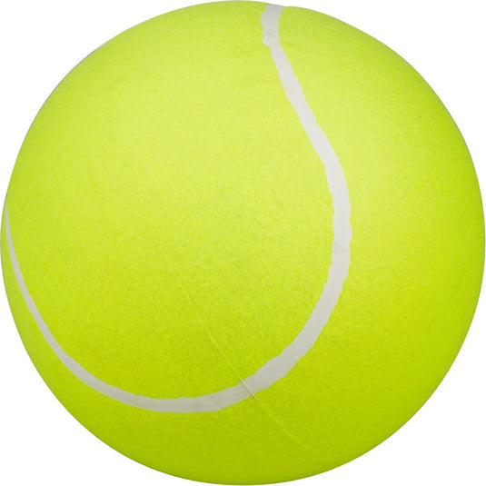 Eddy toys tennisbal xl - extra grote tennisbal - geel met witte belijning - xl formaat - recreatief gebruik binnen en buiten - speelbal voor buiten strand
