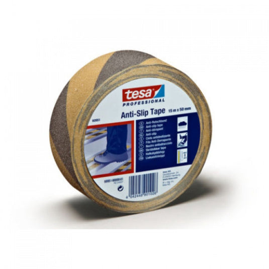 Tesa - zelfklevende antisliptape - 15m - geel-zwart - 50mm breed