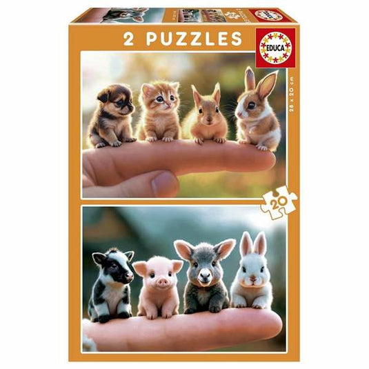 Educa - puzzel - baby animals - 2 x 20 stukjes - kinderpuzzel