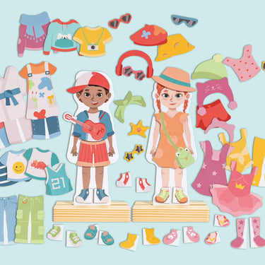 Hape magnetisch aankleedpuzzel - creatief speelgoed voor kinderen van 3 tot 6 jaar, 66 stuks