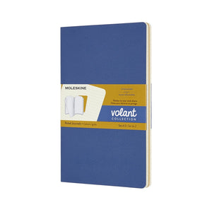 Moleskine volant journals - large - gelinieerd - blauw geel