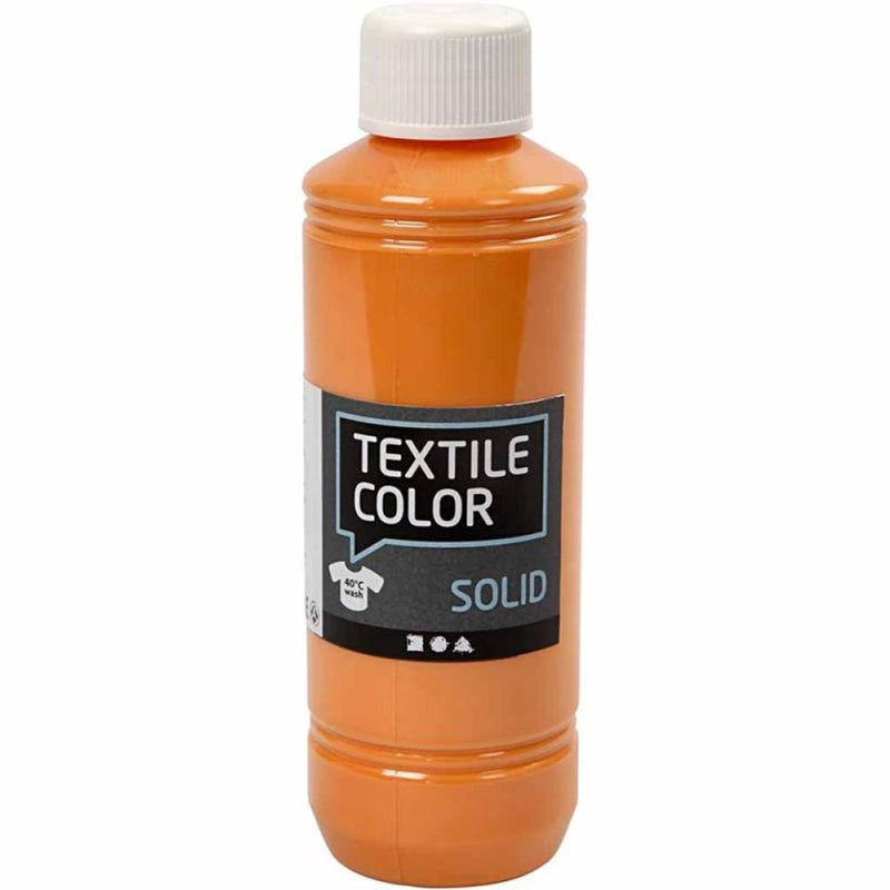 Afbeelding laden in galerijviewer, Creotime textile color dekkende textielverf - oranje, 250ml
