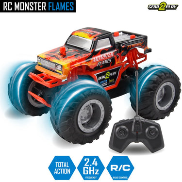 Gear2play rc monster flames monstertruck 1:24 - big wheels
