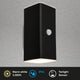 Briloner kona - wandlamp buiten - buitenlamp met bewegingssensor - schemersensor - oplaadbare batterij - usb opladen - spatwater bescherming - 15,5 x 6,5 x 8,5 cm - zwart