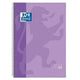 Oxford school europeanbook - notitieboek - gekleurde rand - a4+ - ruit 5mm - 80 vel - 4 gaats - hardcover - pastel paars