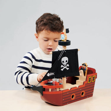 Mentari voertuigen - piratenboot - 38x12,5x36cm - met accessoires - 3 jaar