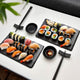 Mikamax sushi set for two - zwarte vaatwasbestendige 2-persoons sushi serveerset van leisteen