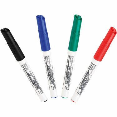 Bic velleda 1741 whiteboard pens medium punt - diverse kleuren, verpakking van 4