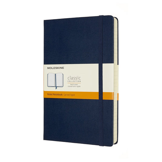 Moleskine classic notitieboek - expanded - large - hardcover - gelinieerd - saffier blauw