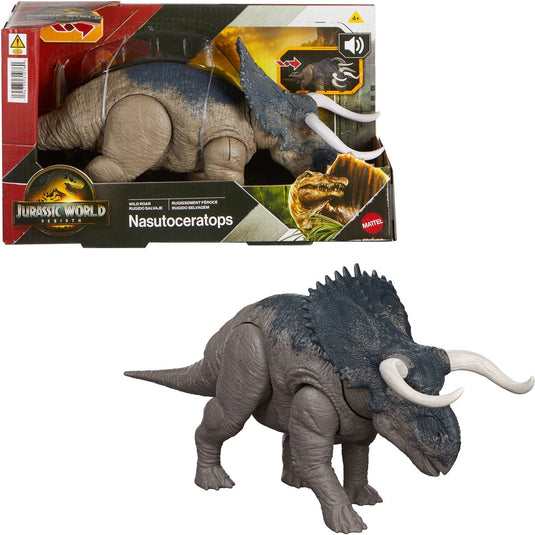 Mattel dinosaurus speelfiguur jurassic world wild roar nasutoceratops.