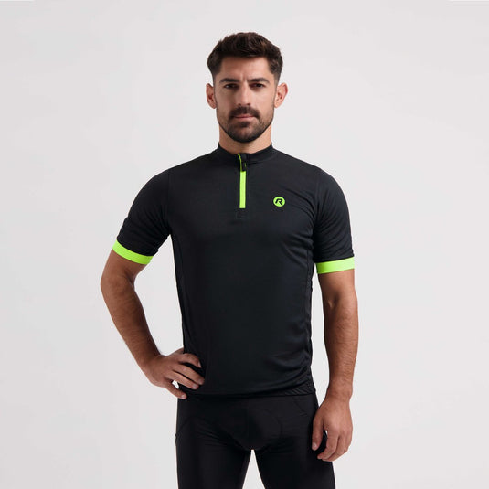 Rogelli core fietsshirt heren - korte mouwen - zwart fluorgeel - 4xl