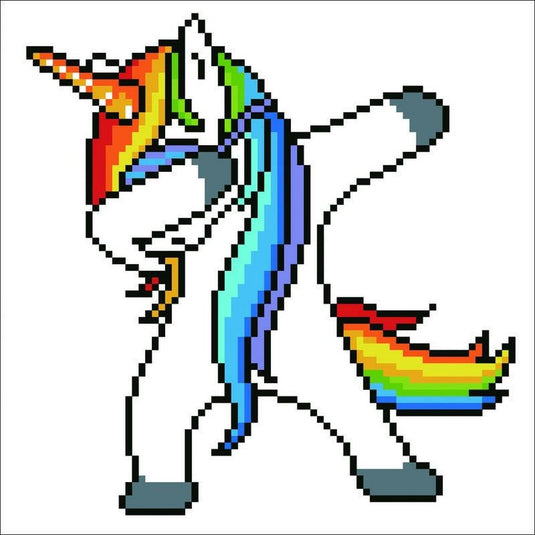 Diamond dotz® - diamond painting kinderen - eenhoorn dab 23 x 23cm - ronde steentjes - volledig pakket