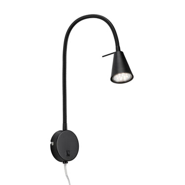 Briloner tusa - led wandlamp - zwenkbare bureaulamp - bedlamp met warm wit licht - 4.7 w - zwart - ø8 x 45 cm