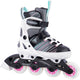 Tempish systent skeelers - inline skates - verstelbaar - kinderen - wit zwart roze - maat 29-32