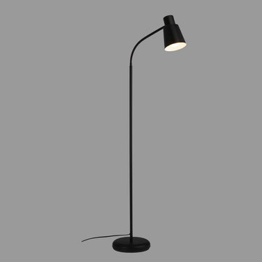 Briloner ekko - vloerlamp - woonkamer staande lamp - leeslamp - industrieel - metaal - e27 fitting - zwart - 128cm