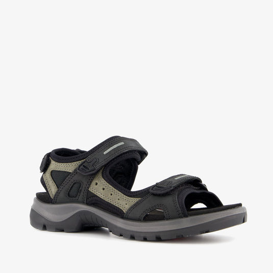 Ecco onroads leren dames sandalen zwart groen - maat 42