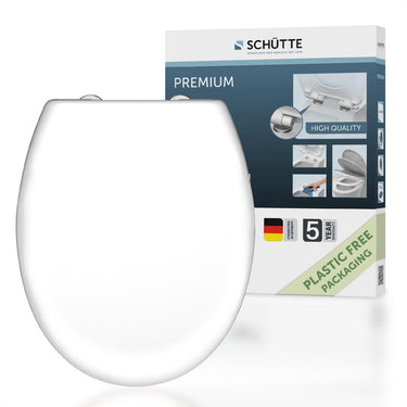 Schütte wc-bril 82600 white - duroplast - soft close - afklikbaar - rvs-scharnieren - belastbaar tot 250 kg - gelakt - wit