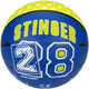 New port mini basketbal print - kobalt fluorgeel wit - 3