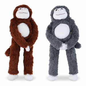 Merkloos sans marque eddy toys pluche aap - 43452 - plush monkey knuffel met klittenband handen - pluche aap knuffel met lange armen en benen - zachte knuffel aap speelgoed - bruin of grijs - 1 willekeurige kleur