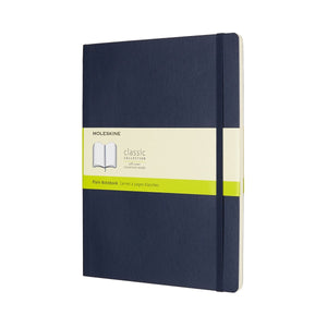 Moleskine classic notitieboek - extra large - softcover - blanco - saffier blauw