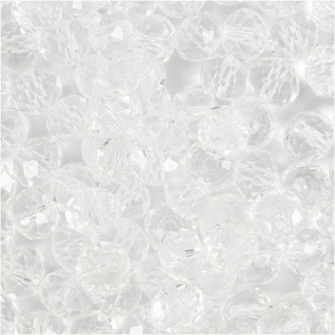 Creativ company glas facet kralen 5x6 mm kristal 100 stuks