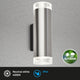 Briloner leuchten led buitenlamp metaal 2x gu10 4,7w ip44 400lm 4000k roestvrij staal
