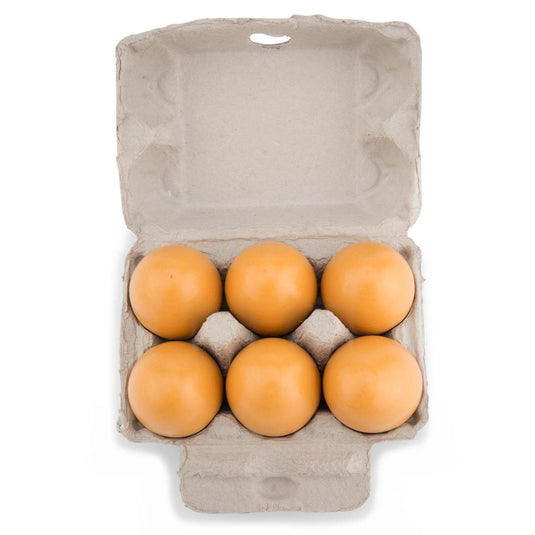 Woet new classic toys® houten eieren in doosje - 6 speelgoed eieren - speelgoedeten - educatief keukenspeelgoed - vanaf 24 maanden