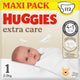 Huggies ® extra care baby luiers, maat 1 (2 tot 5 kg), 112 luiers met vochtindicator en disney designs, maxi pack