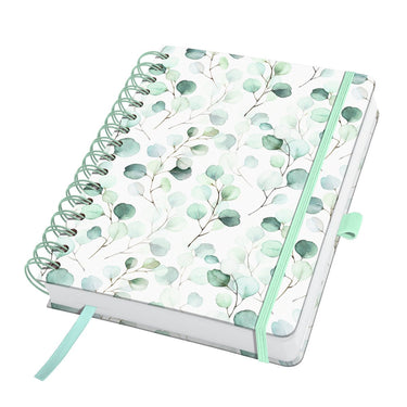 Sigel spiraal notitieboek a5 - jolie - hardcover - 240 pagina's - blanco - 120 grams papier - eucalyptus day - si-jn656