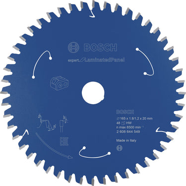 Bosch 2608644549 cirkelzaagblad accu expert - 165 x 20 x 48t - gemelamineerde plaat - carbide