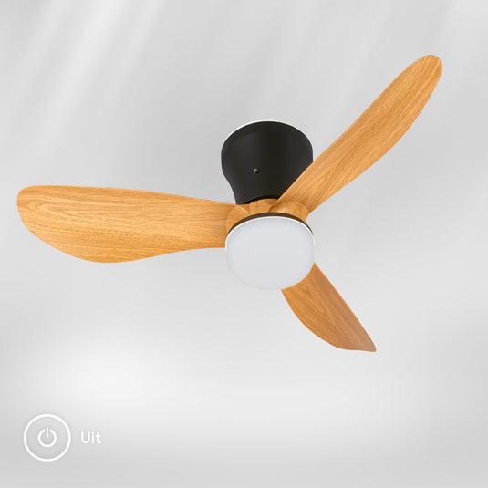 Briloner lufito - plafondventilator met verlichting - led plafondlamp met ventilator - zomer- en wintermodus - ventilatorlamp dimbaar - cct - ø78cm - zwart hout