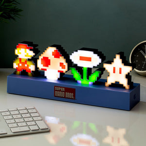 Paladone super mario bros icons light - officieel gelicentieerde nintendo geluidsreactieve modus, decoratieve oplichtende super mario figuur slaapkameraccessoires gamingkamer decoratie -