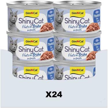 Gimcat 24 x 70 g - shinycat filets in broth tonijn