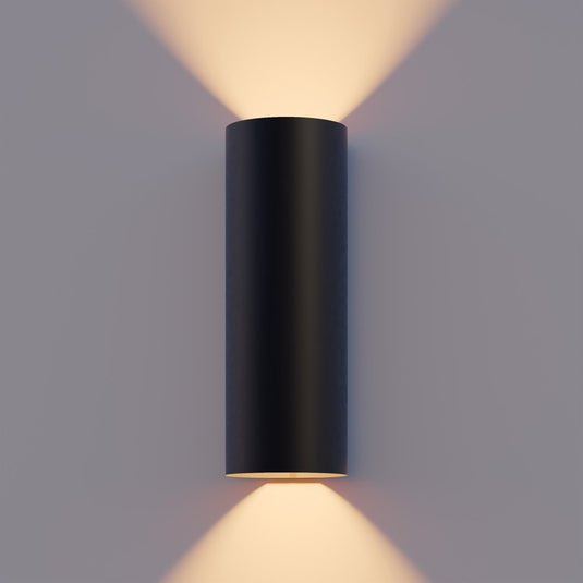 Calex led wandlamp florence - ovaal - led up down - verstelbare stralingshoek - 8w - tuinverlichting - modern design - warm wit licht - voor binnen en buiten - zwart