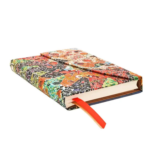 Paperblanks 2026 gaudi's sun (gaudi’s mosaics) mini 18-month horizontal hardcover flexi dayplanner 2025-2026 (wrap closure)